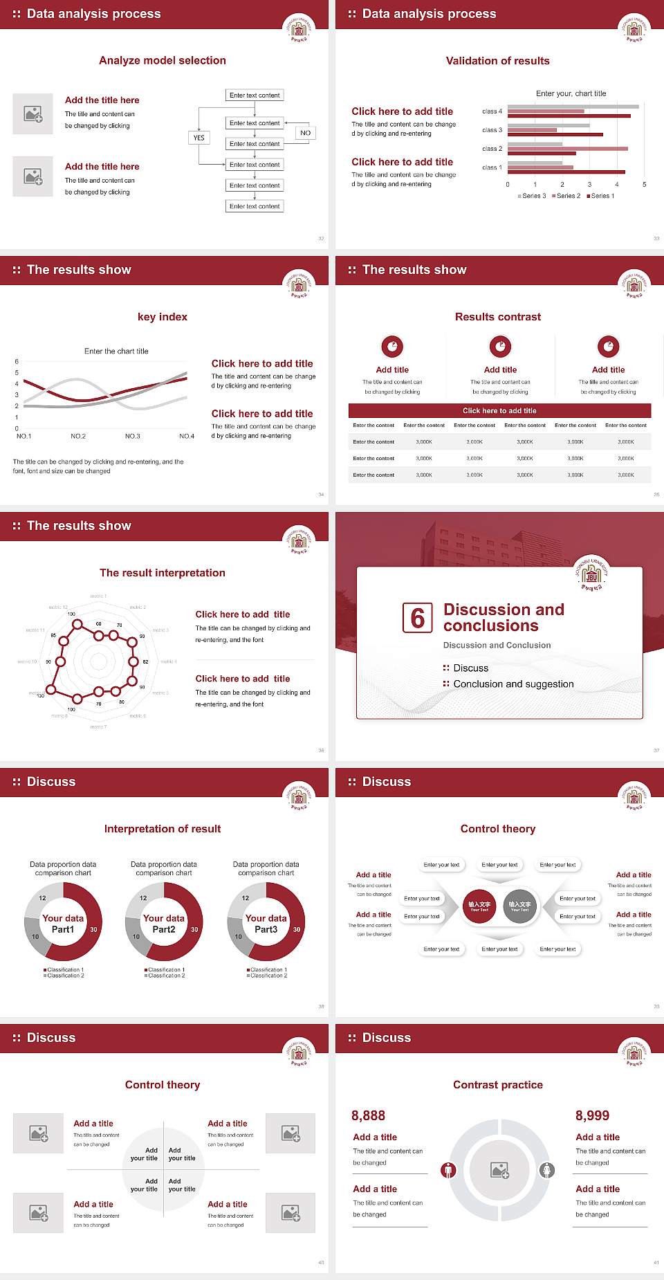 Joongbu University Graduation Thesis Defense PPT Template4:3 ratio PPT effect preview image5