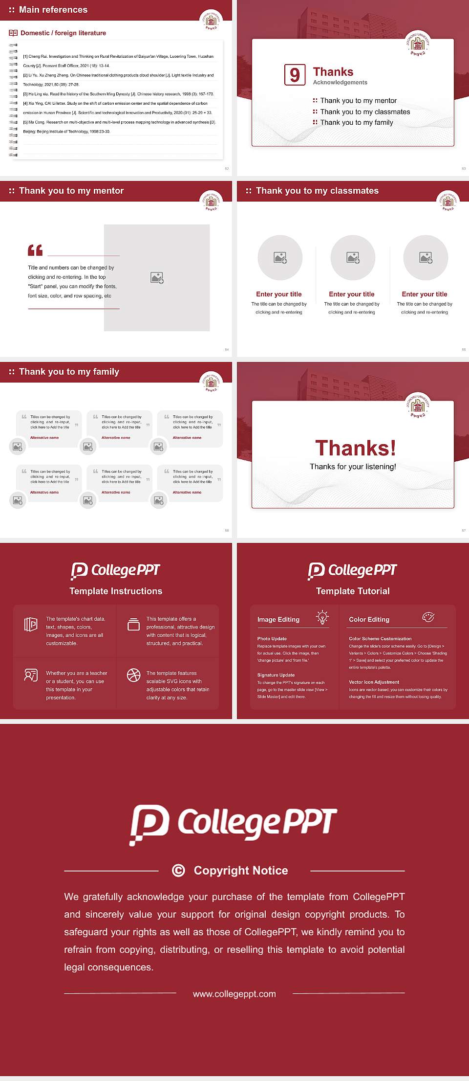 Joongbu University Graduation Thesis Defense PPT Template4:3 ratio PPT effect preview image7