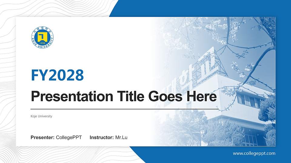 Koje University Academic Presentation/Research Findings Report PPT Template16:9 ratio PPT effect preview image