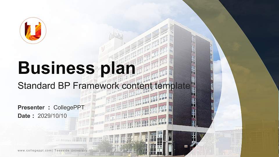 Teesside University Competition/Entrepreneurship Contest PPT Template16:9 ratio PPT effect preview image