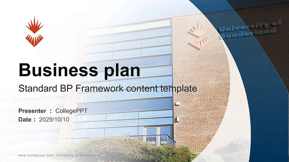 University of Sunderland Competition/Entrepreneurship Contest PPT Template16:9 ratio PPT effect preview image