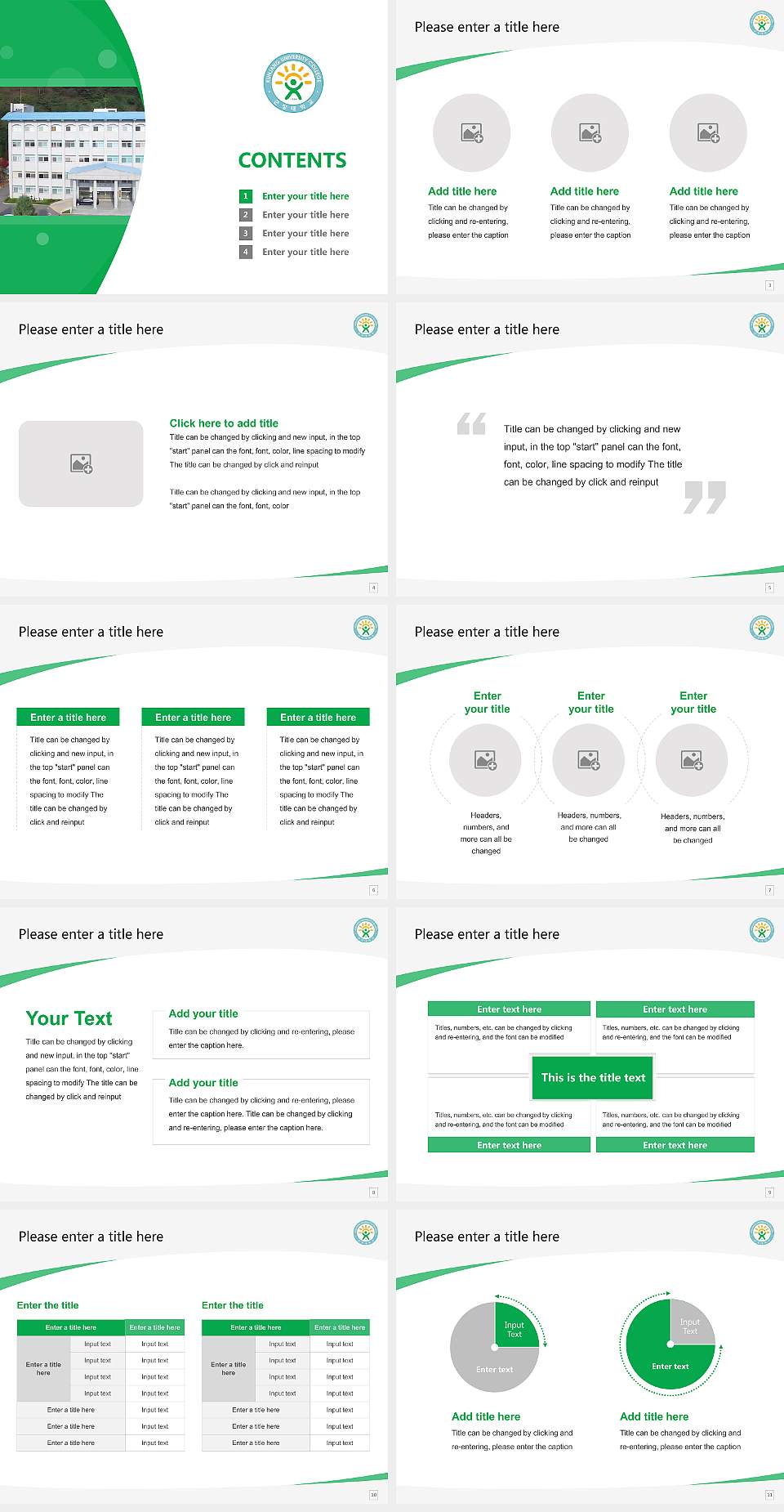 Kunjang University College Course/Courseware Creation PPT Template4:3 ratio PPT effect preview image2