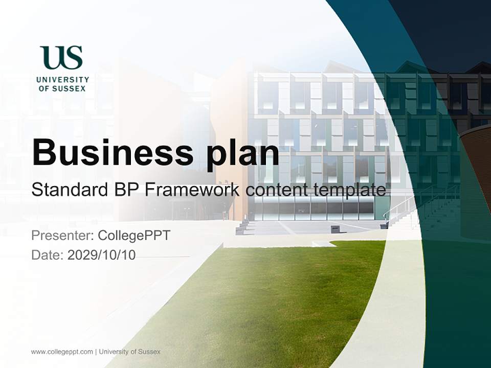 University of Sussex Competition/Entrepreneurship Contest PPT Template4:3 ratio PPT effect preview image9