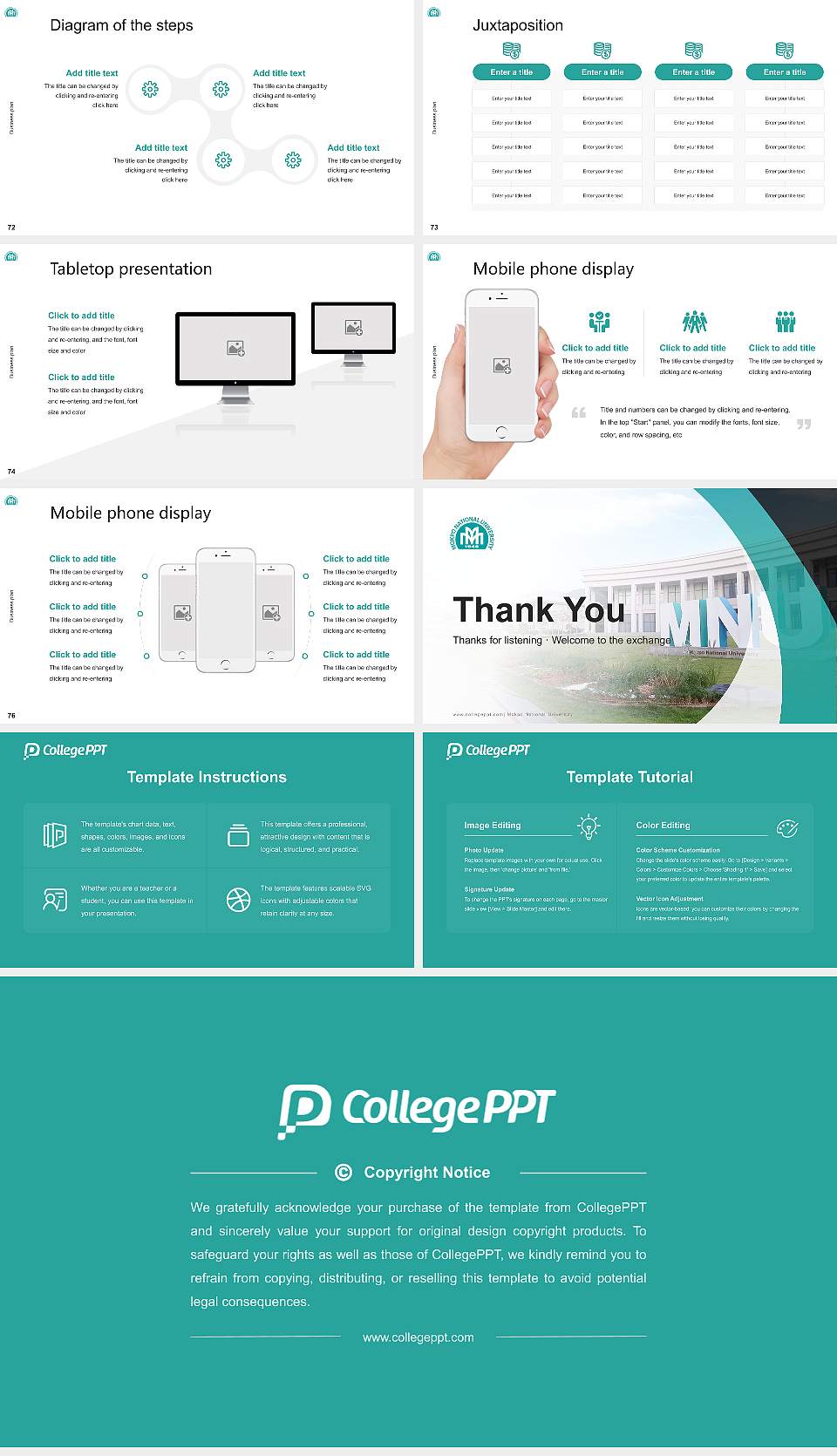 Mokpo National University Competition/Entrepreneurship Contest PPT Template16:9 ratio PPT effect preview image9