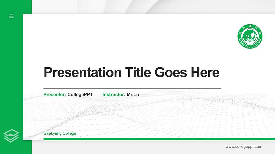 Saekyung College Thesis Proposal/Graduation Defense PPT Template16:9 ratio PPT effect preview image