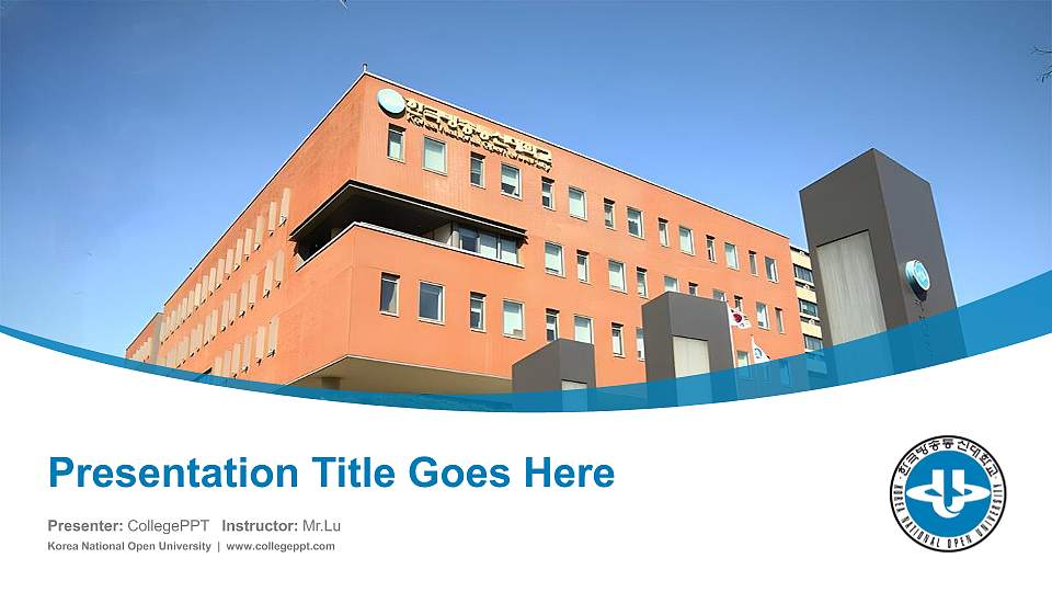 Korea National Open University Course/Courseware Creation PPT Template16:9 ratio PPT effect preview image