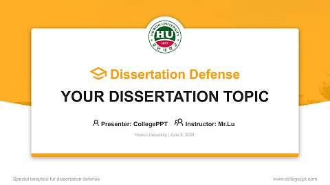 Howon University Graduation Thesis Defense PPT Template