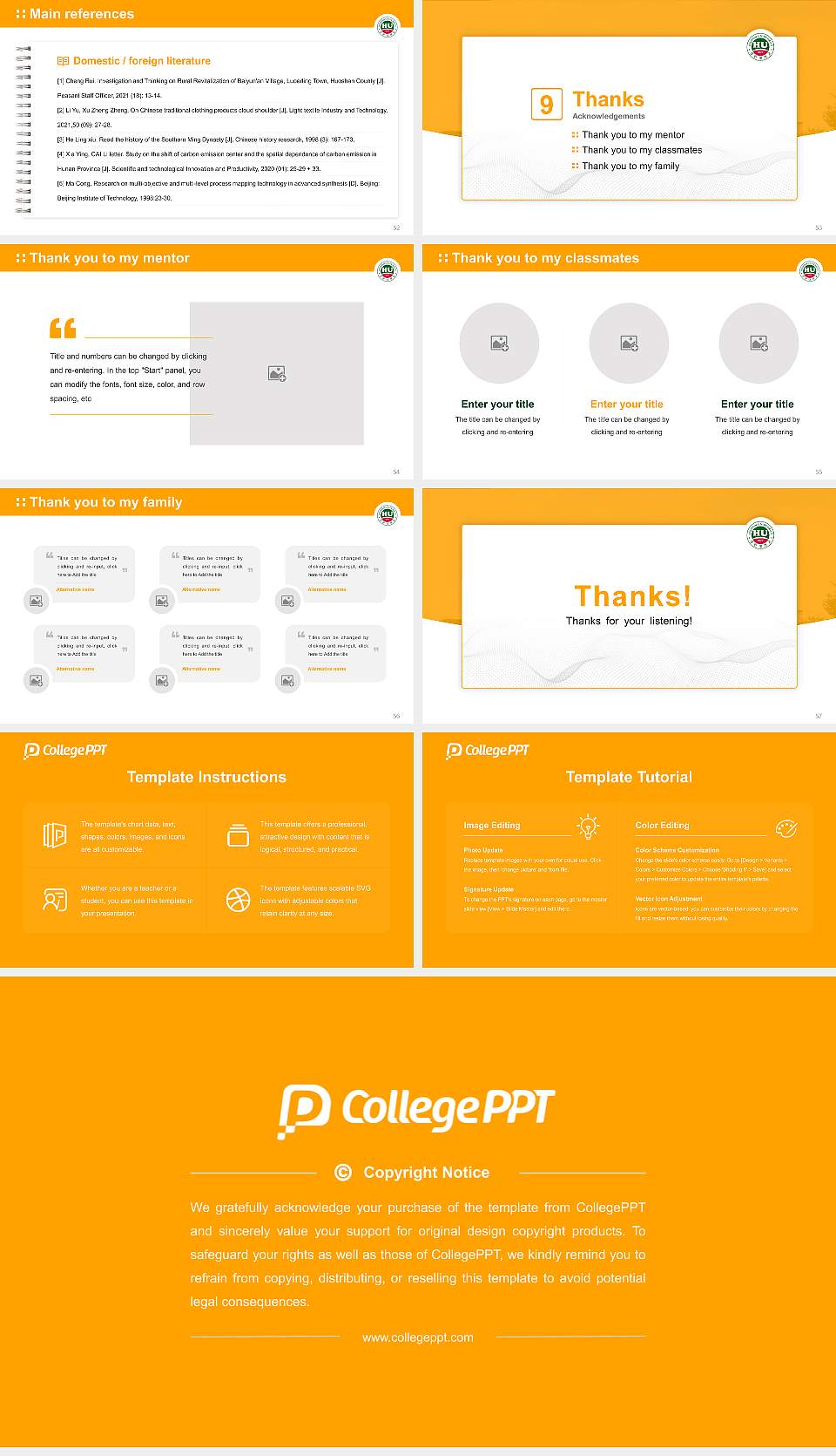 Howon University Graduation Thesis Defense PPT Template16:9 ratio PPT effect preview image7