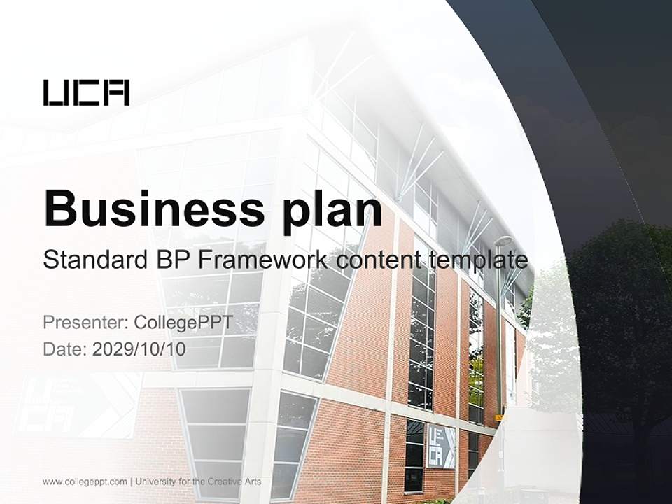 University for the Creative Arts Competition/Entrepreneurship Contest PPT Template4:3 ratio PPT effect preview image9