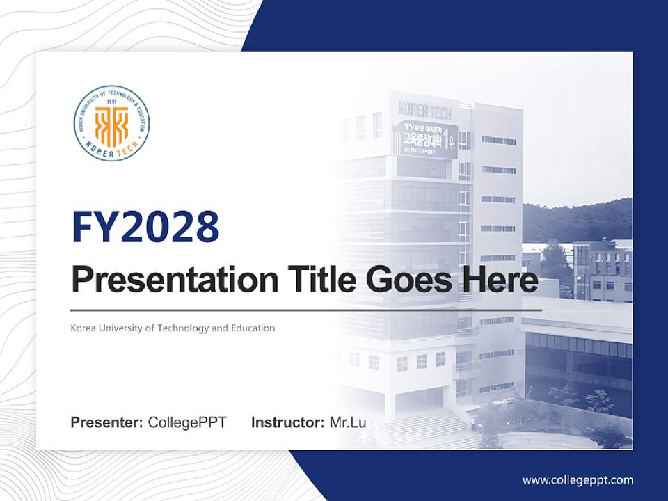 Korea University of Technology and Education Academic Presentation/Research Findings Report PPT Template4:3 ratio PPT effect preview image5