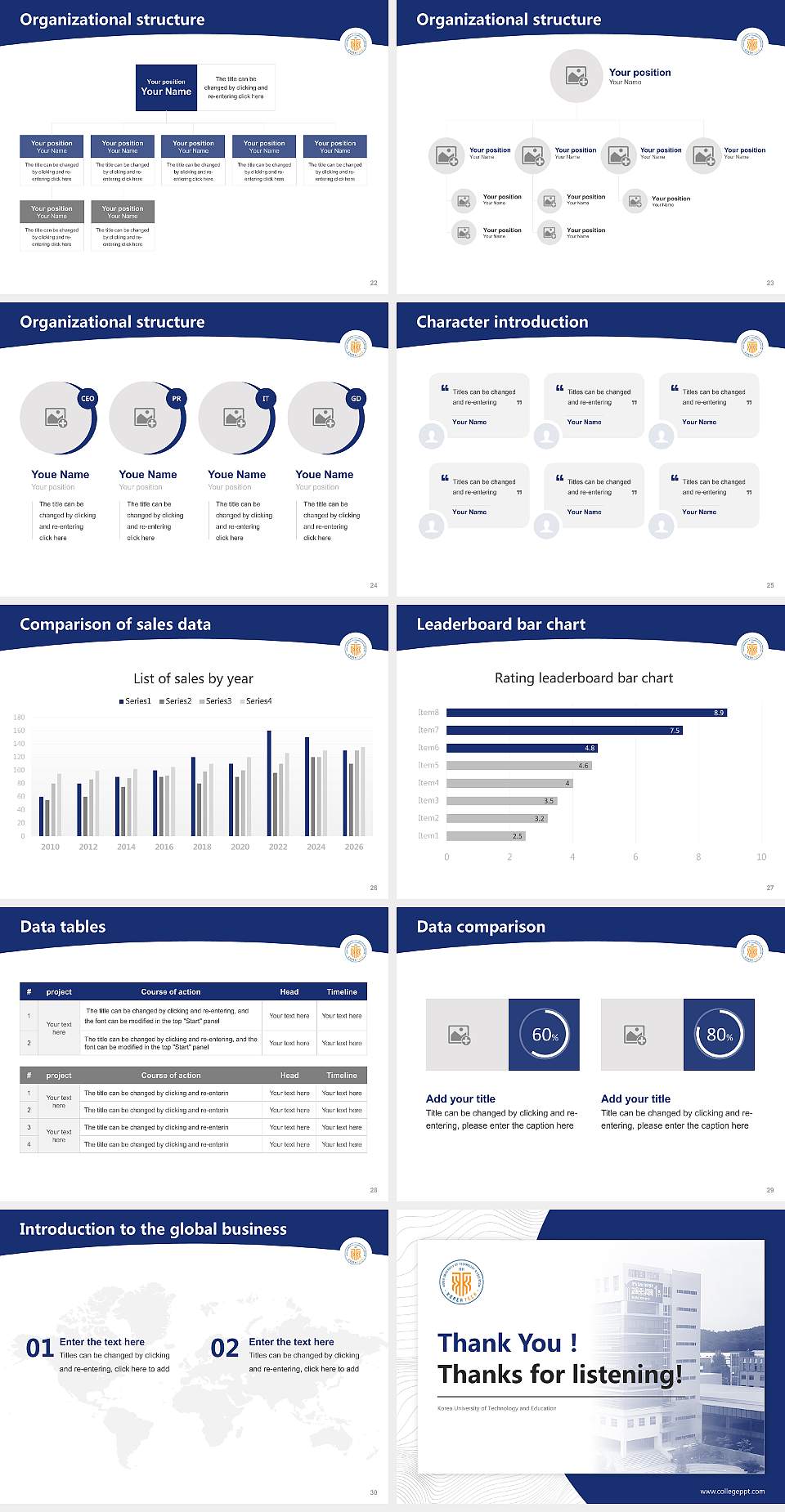 Korea University of Technology and Education Academic Presentation/Research Findings Report PPT Template4:3 ratio PPT effect preview image4