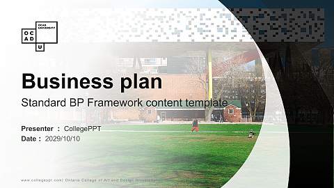 Ontario College of Art and Design University Competition/Entrepreneurship Contest PPT Template
