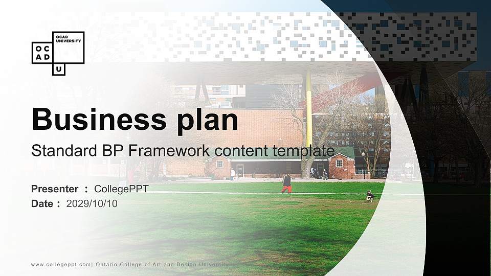 Ontario College of Art and Design University Competition/Entrepreneurship Contest PPT Template16:9 ratio PPT effect preview image