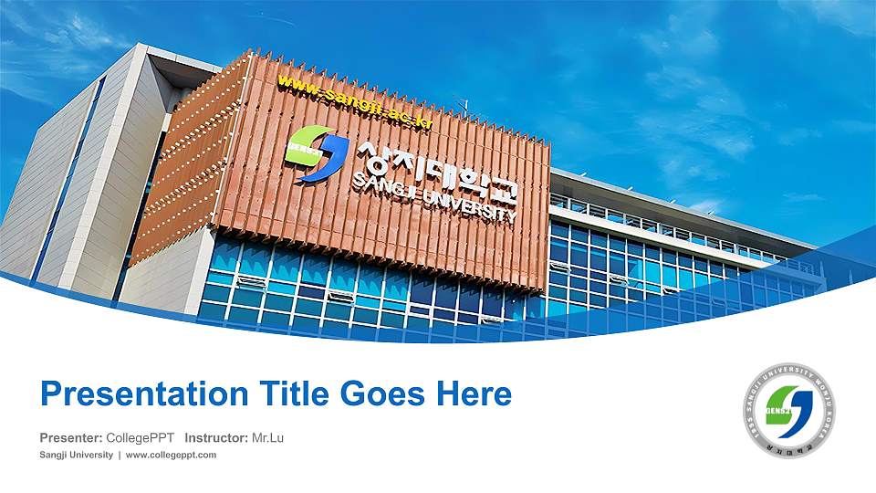 Sangji University Course/Courseware Creation PPT Template16:9 ratio PPT effect preview image