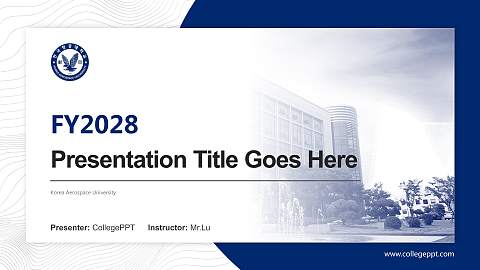 Korea Aerospace University Academic Presentation/Research Findings Report PPT Template