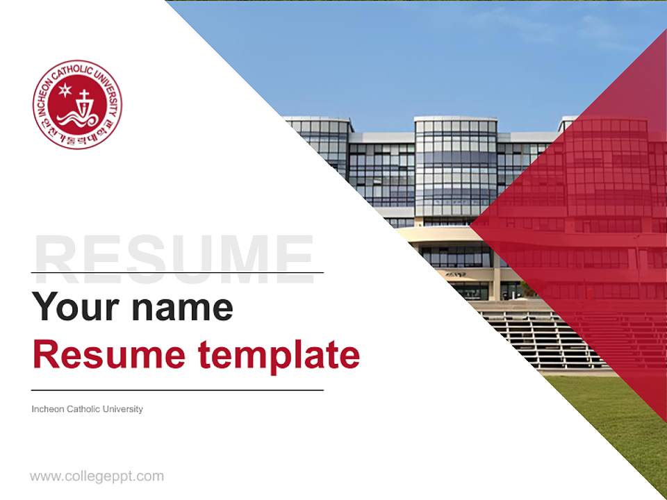 Incheon Catholic University Resume PPT Template4:3 ratio PPT effect preview image5