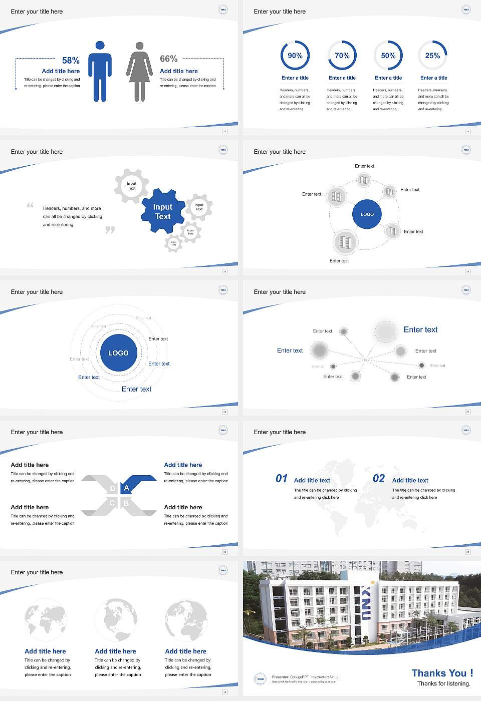 Samcheok National University Course/Courseware Creation PPT Template16:9 ratio PPT effect preview image4