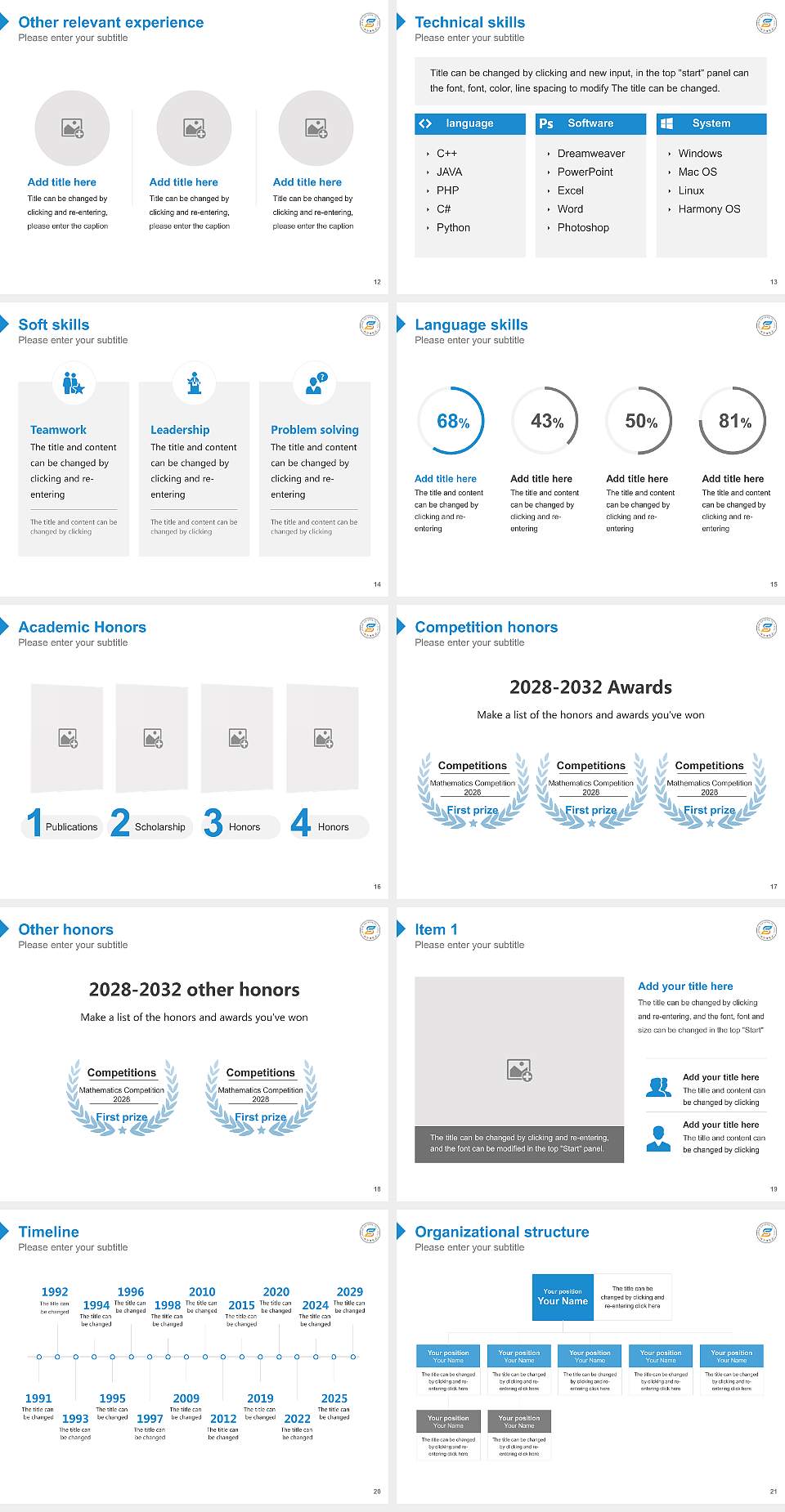 Sehan University Resume PPT Template4:3 ratio PPT effect preview image3
