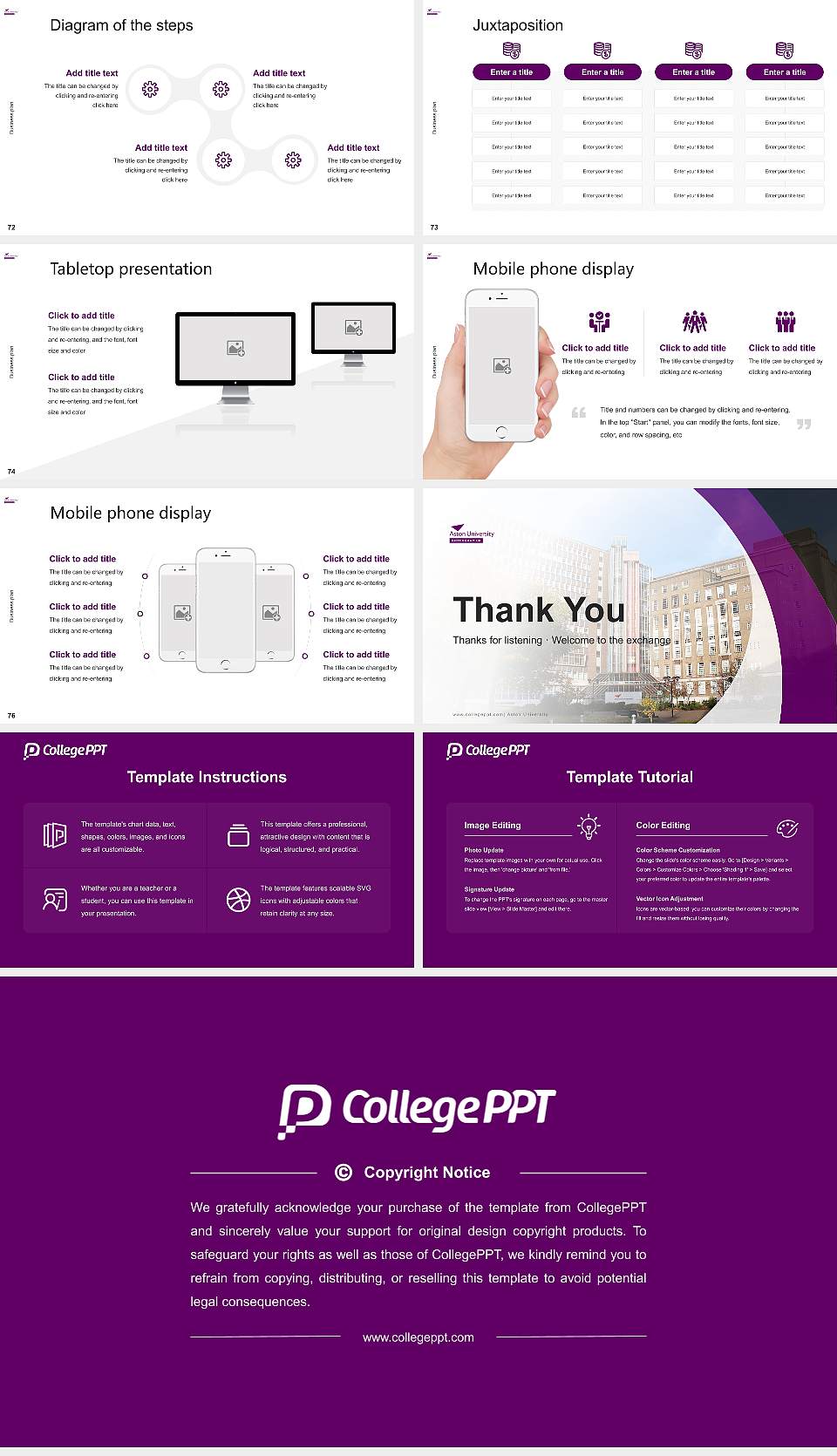 Aston University Competition/Entrepreneurship Contest PPT Template16:9 ratio PPT effect preview image9
