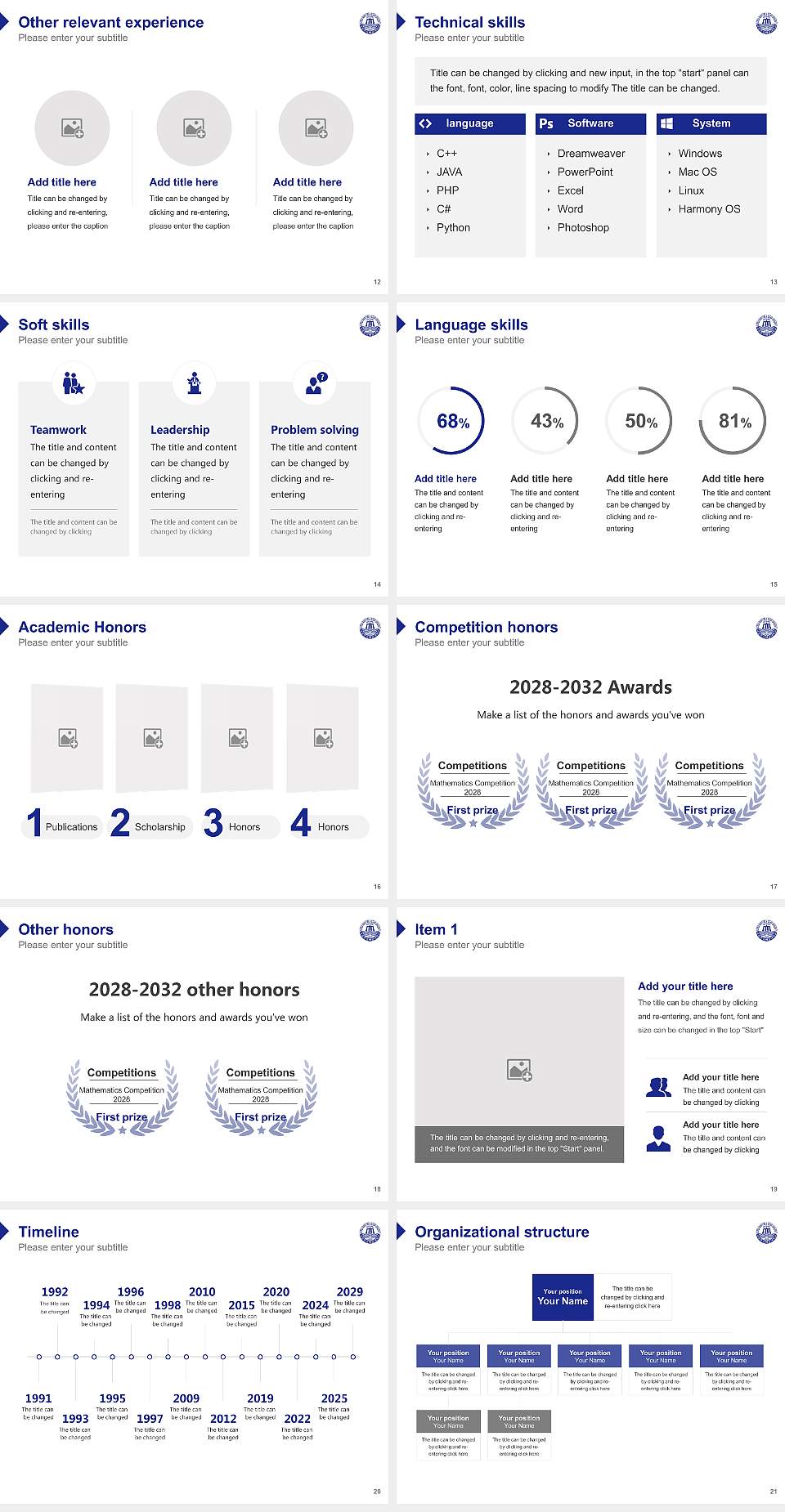 Korea Maritime & Ocean University Resume PPT Template4:3 ratio PPT effect preview image3