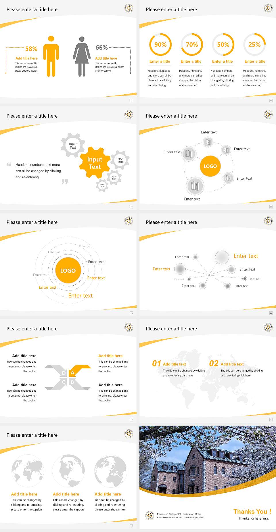 Paekche Institute of the Arts Course/Courseware Creation PPT Template4:3 ratio PPT effect preview image4