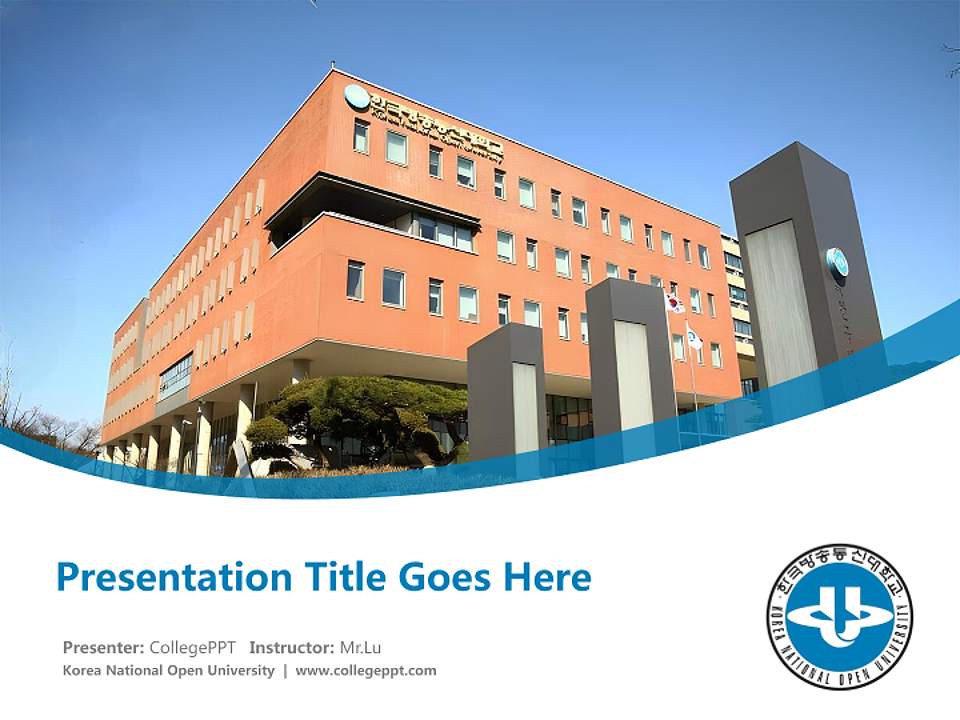 Korea National Open University Course/Courseware Creation PPT Template4:3 ratio PPT effect preview image5