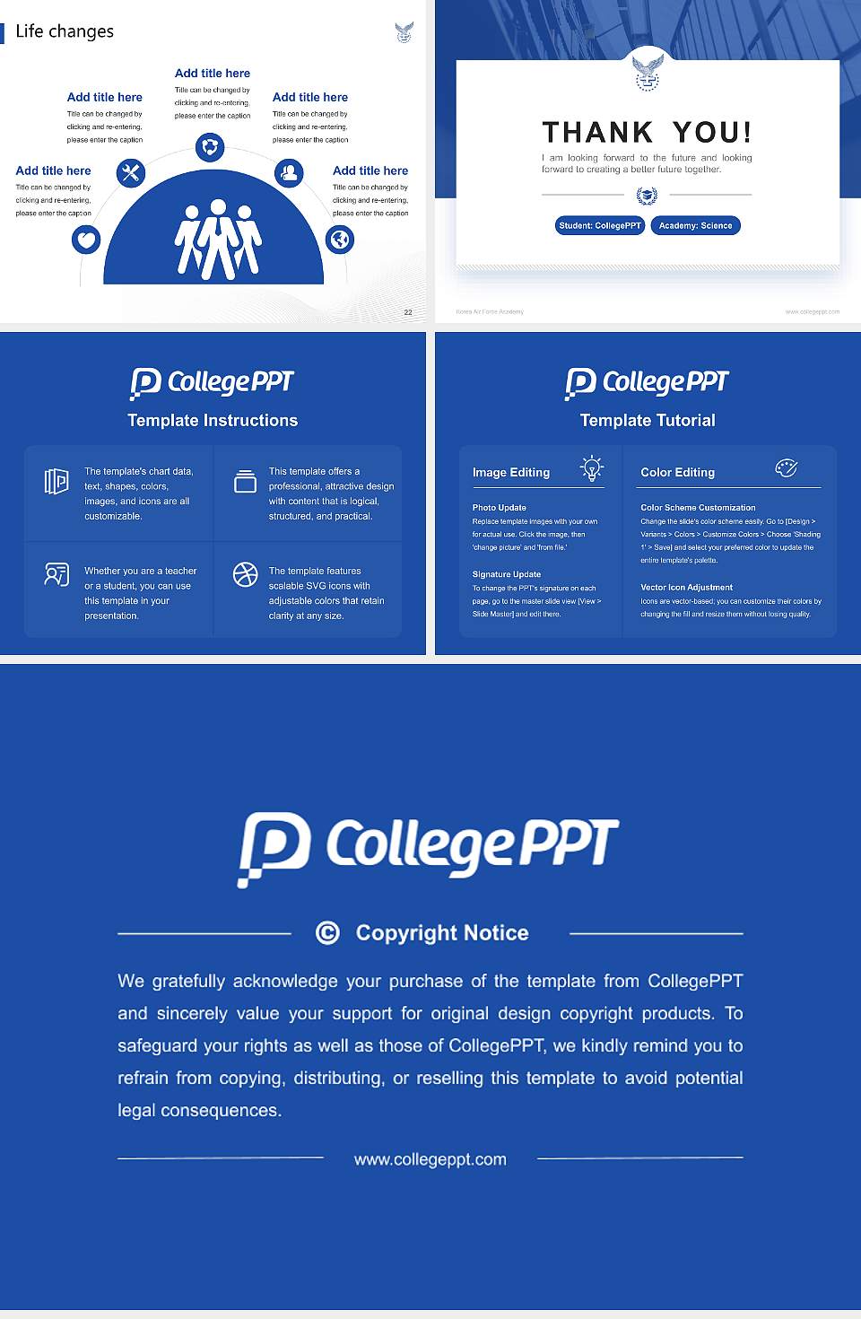 Korea Air Force Academy National Scholarship Defense PPT Template4:3 ratio PPT effect preview image4