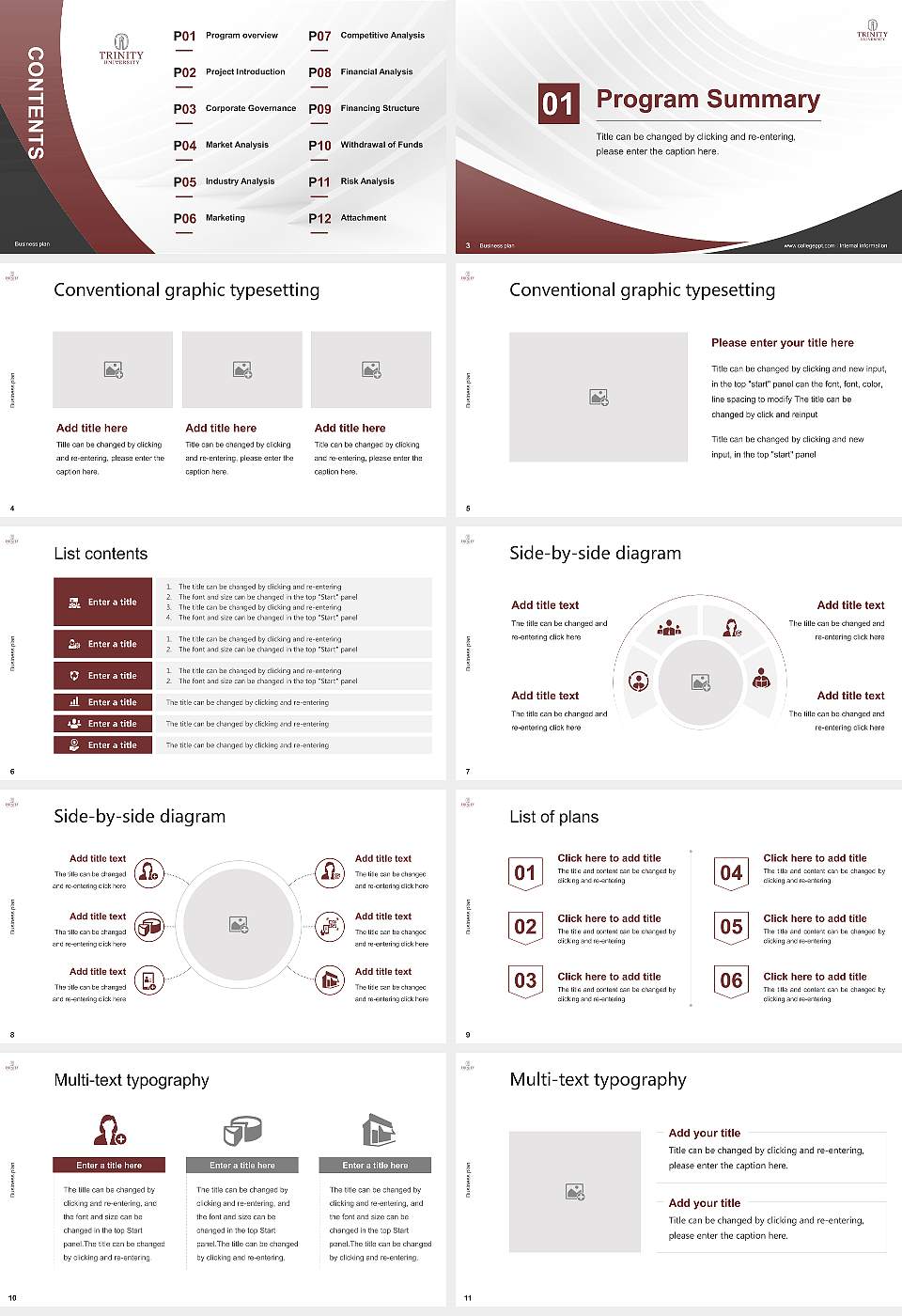 Trinity Universit Competition/Entrepreneurship Contest PPT Template16:9 ratio PPT effect preview image2