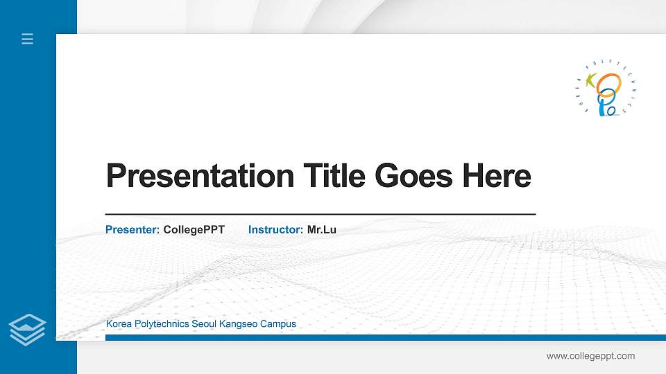 Korea Polytechnics Seoul Kangseo Campus Thesis Proposal/Graduation Defense PPT Template16:9 ratio PPT effect preview image