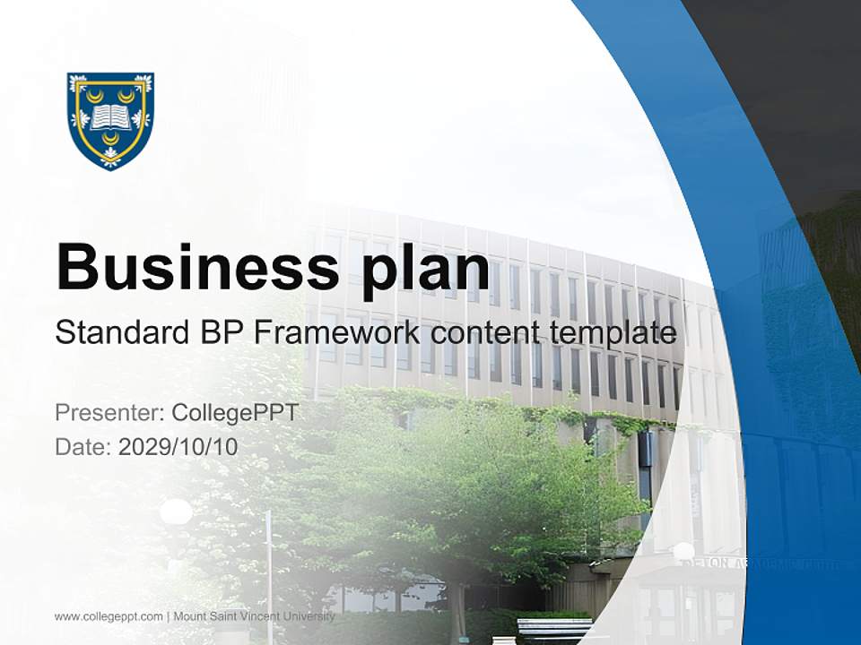 Mount Saint Vincent University Competition/Entrepreneurship Contest PPT Template4:3 ratio PPT effect preview image9