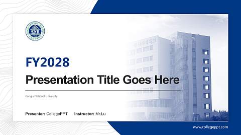 Kongju National University Academic Presentation/Research Findings Report PPT Template