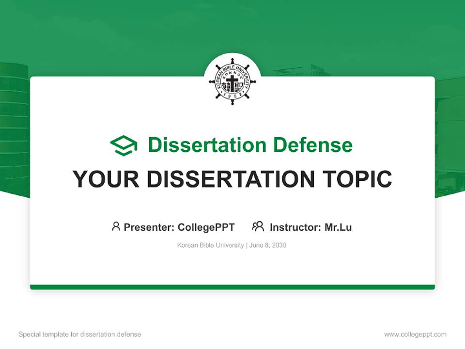 Korean Bible University Graduation Thesis Defense PPT Template4:3 ratio PPT effect preview image7