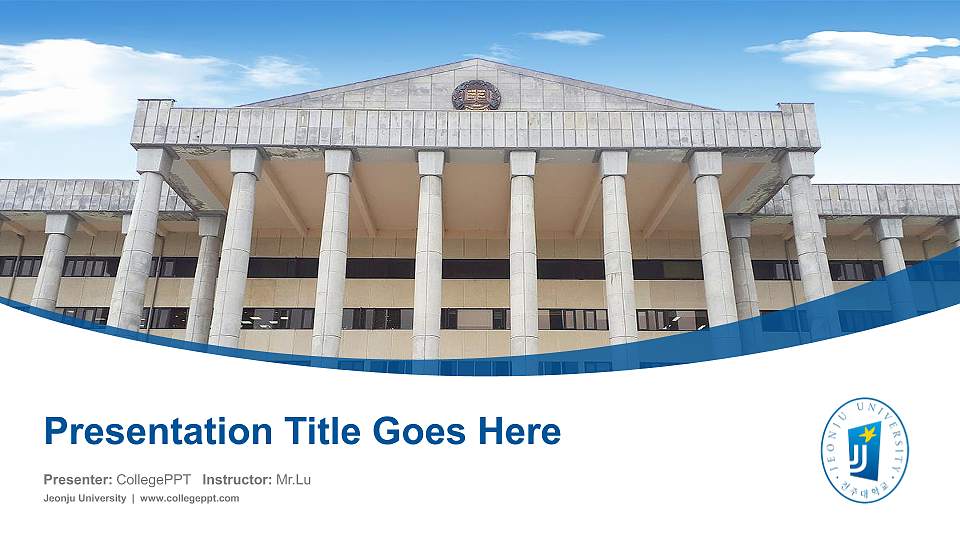 Jeonju University Course/Courseware Creation PPT Template16:9 ratio PPT effect preview image