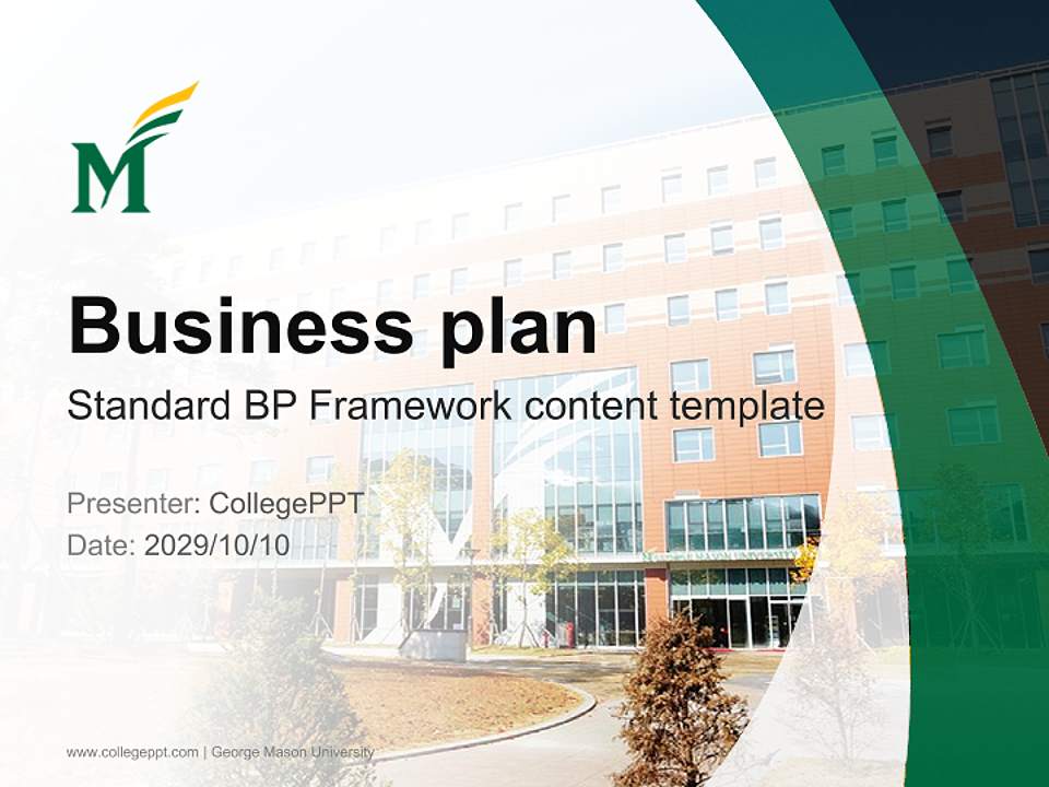 George Mason University Competition/Entrepreneurship Contest PPT Template4:3 ratio PPT effect preview image9