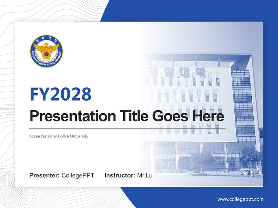 Korea National Police University Academic Presentation/Research Findings Report PPT Template4:3 ratio PPT effect preview image5