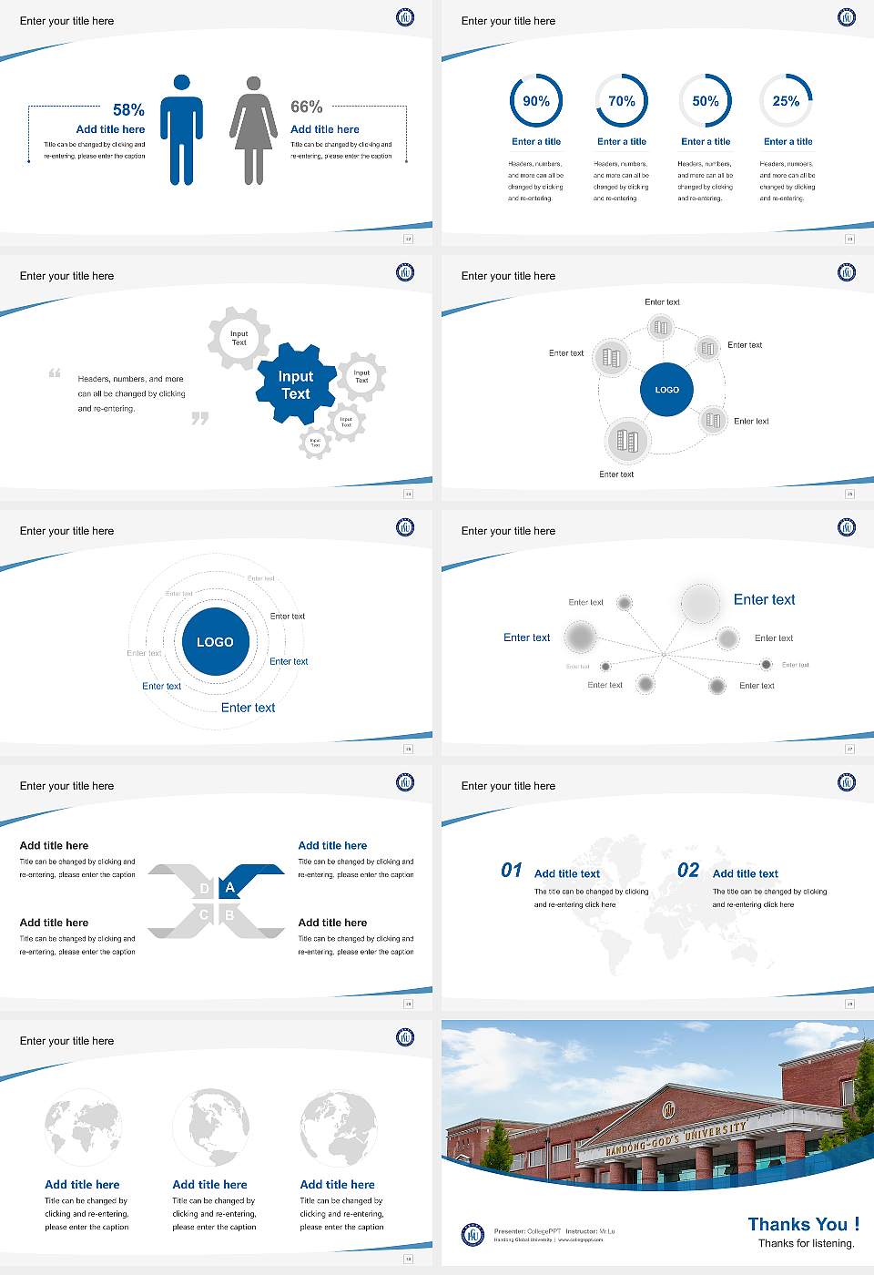 Handong Global University Course/Courseware Creation PPT Template16:9 ratio PPT effect preview image4