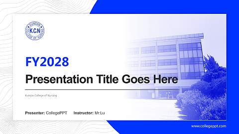 Kunsan College of Nursing Academic Presentation/Research Findings Report PPT Template