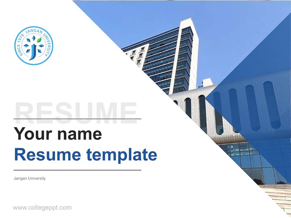 Jangan University Resume PPT Template4:3 ratio PPT effect preview image5