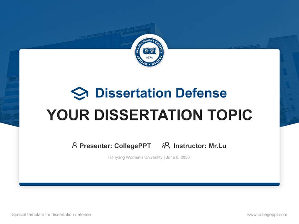 Hanyang Women’s University Graduation Thesis Defense PPT Template4:3 ratio PPT effect preview image7
