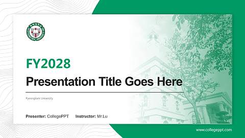 Pyeongtaek University Academic Presentation/Research Findings Report PPT Template