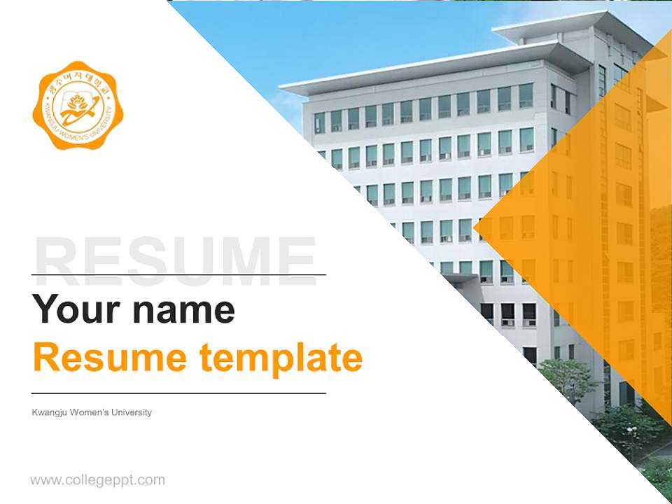 Kwangju Women’s University Resume PPT Template4:3 ratio PPT effect preview image5