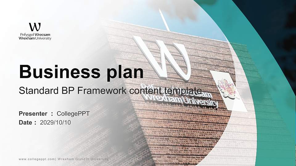 Wrexham Glynd?r University Competition/Entrepreneurship Contest PPT Template16:9 ratio PPT effect preview image