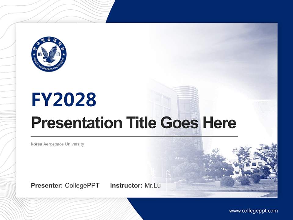 Korea Aerospace University Academic Presentation/Research Findings Report PPT Template4:3 ratio PPT effect preview image5