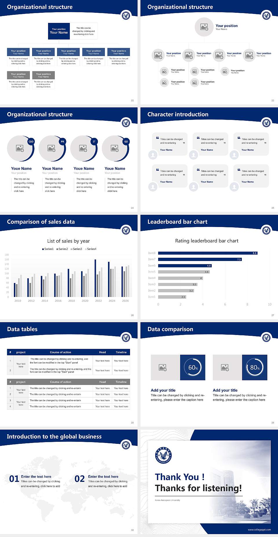 Korea Aerospace University Academic Presentation/Research Findings Report PPT Template4:3 ratio PPT effect preview image4