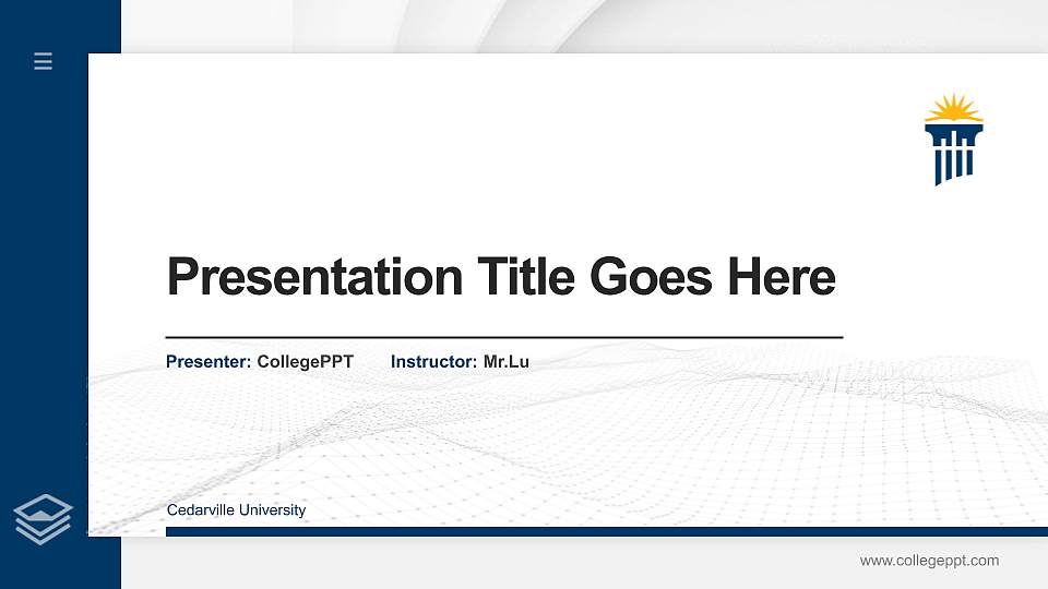 Cedarville University Thesis Proposal/Graduation Defense PPT Template16:9 ratio PPT effect preview image