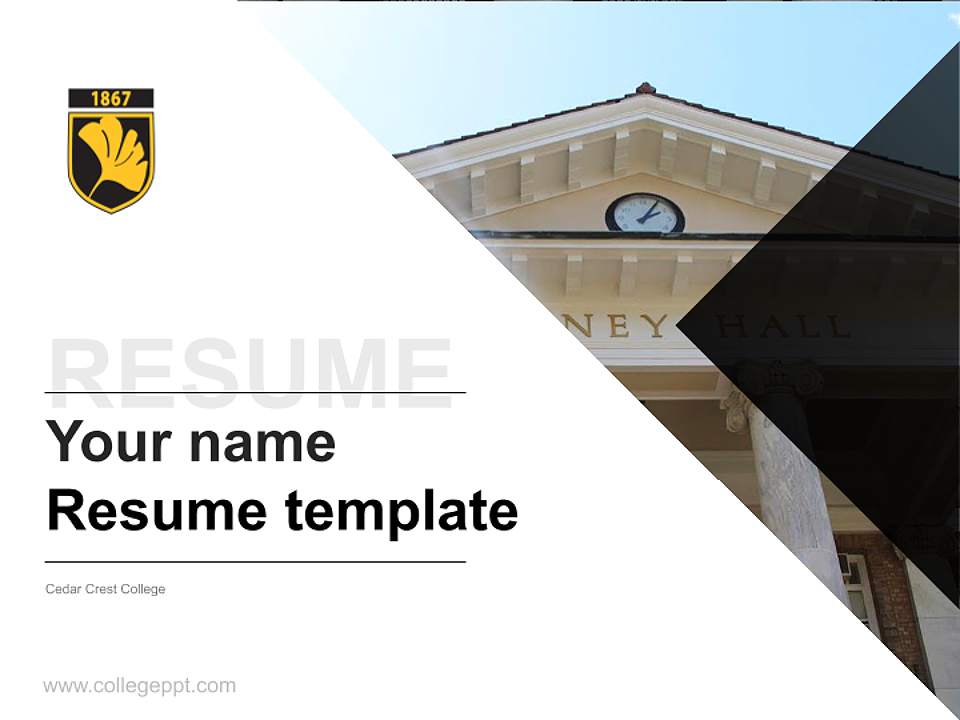Cedar Crest College Resume PPT Template4:3 ratio PPT effect preview image5