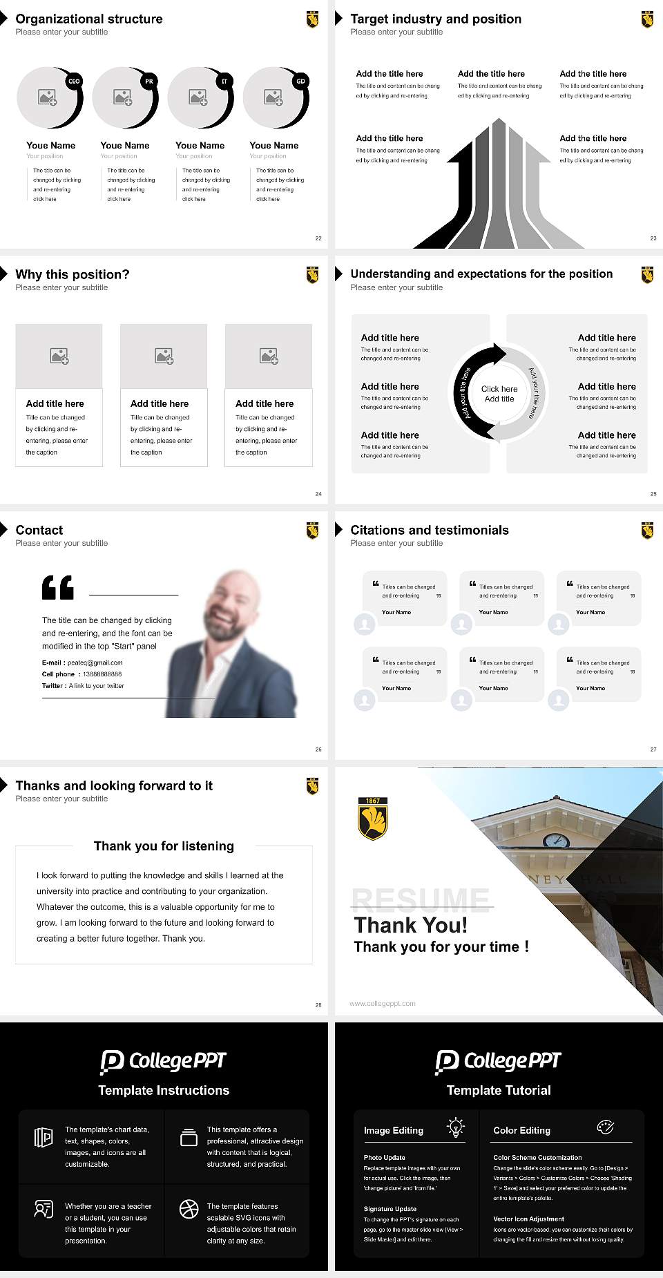 Cedar Crest College Resume PPT Template4:3 ratio PPT effect preview image4
