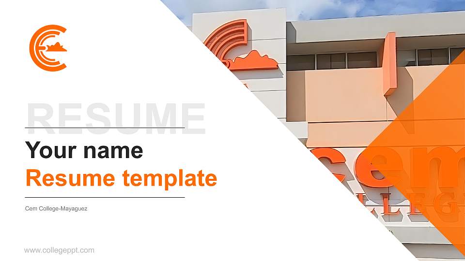 Cem College-Mayaguez Resume PPT Template16:9 ratio PPT effect preview image