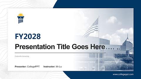 Cedarville University Academic Presentation/Research Findings Report PPT Template