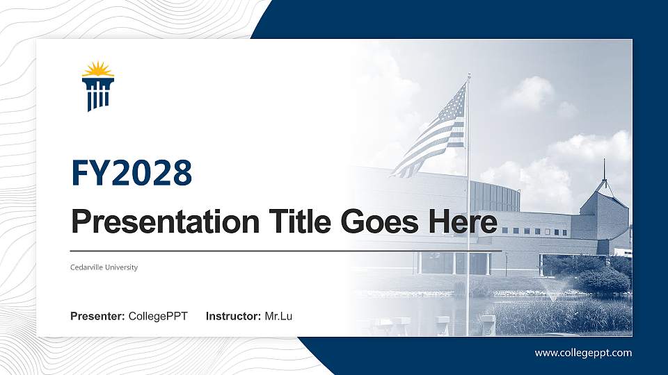 Cedarville University Academic Presentation/Research Findings Report PPT Template16:9 ratio PPT effect preview image